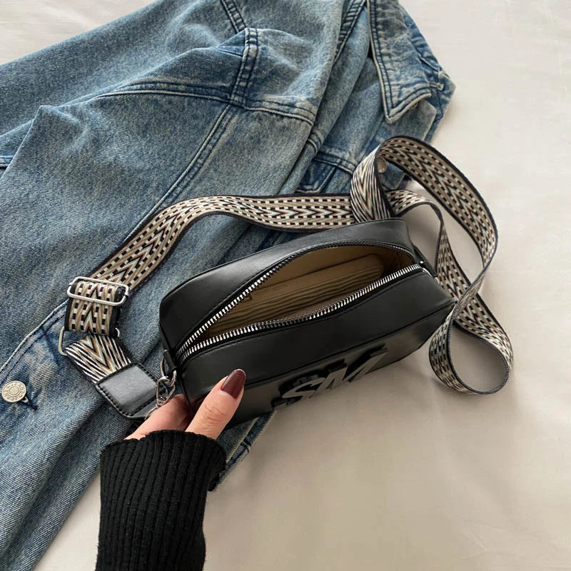 Fashion Leopard Print Letters Crossbody Bag