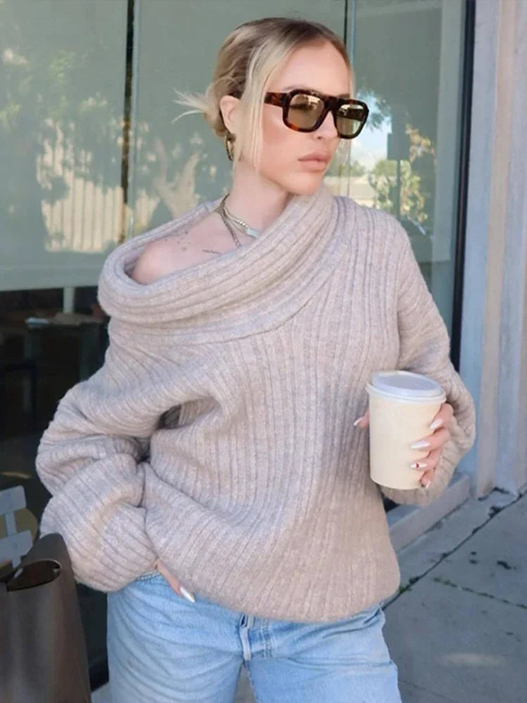 Off Shoulder Knit Sweater
