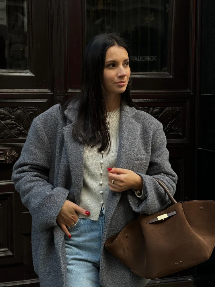 Thick Warm Wool Blend Blazer 5