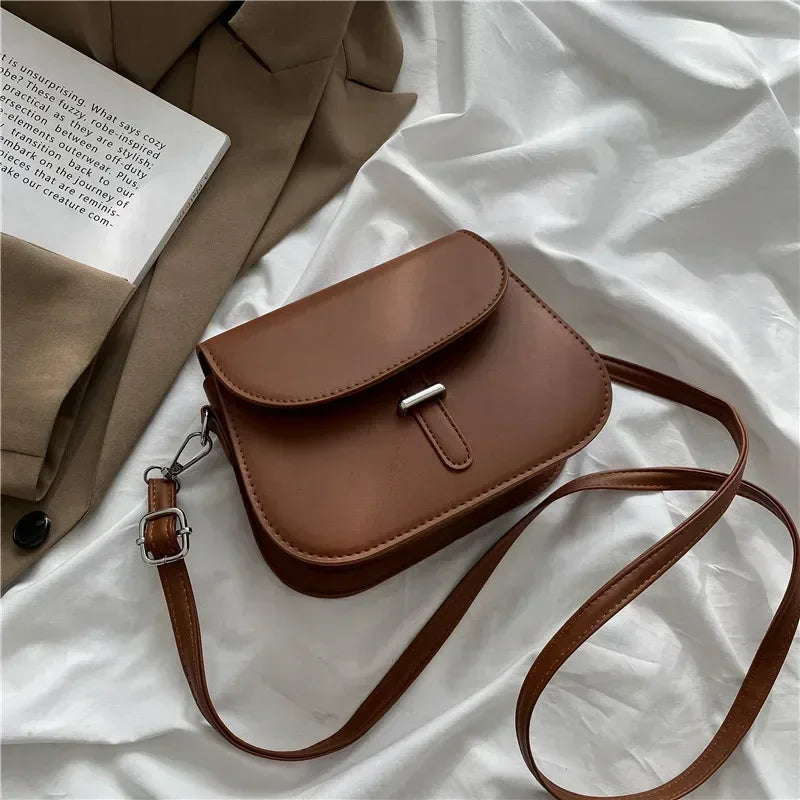 PU Leather Saddle Crossbody Shoulder Bag
