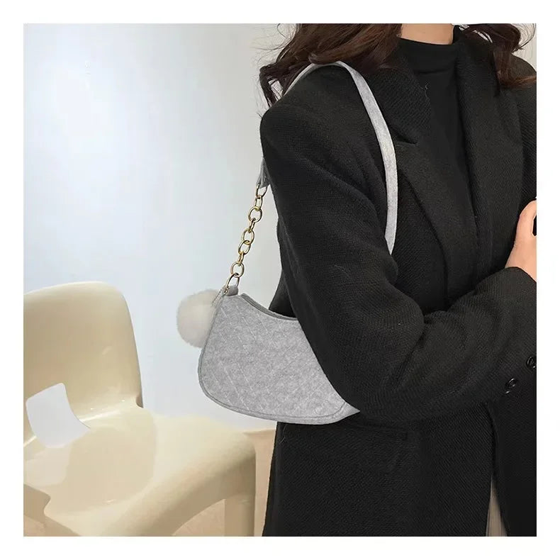 Solid Color Mini Underarm Shoulder Bag