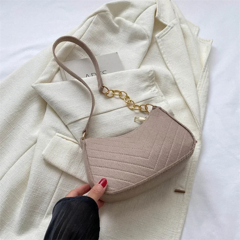 Solid Color Mini Underarm Shoulder Bag