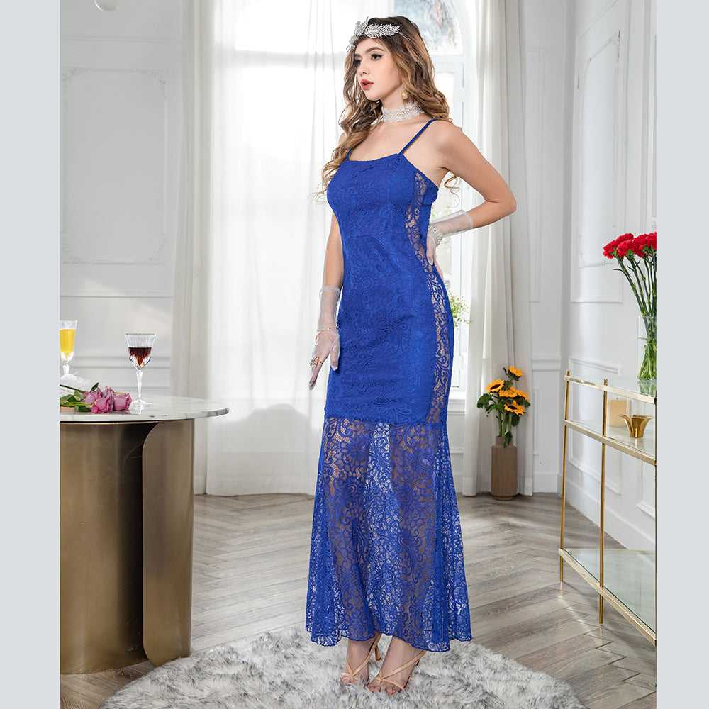 Fashion Women Lace Cami Sexy Slim Backless Party Dress - Fashionpara