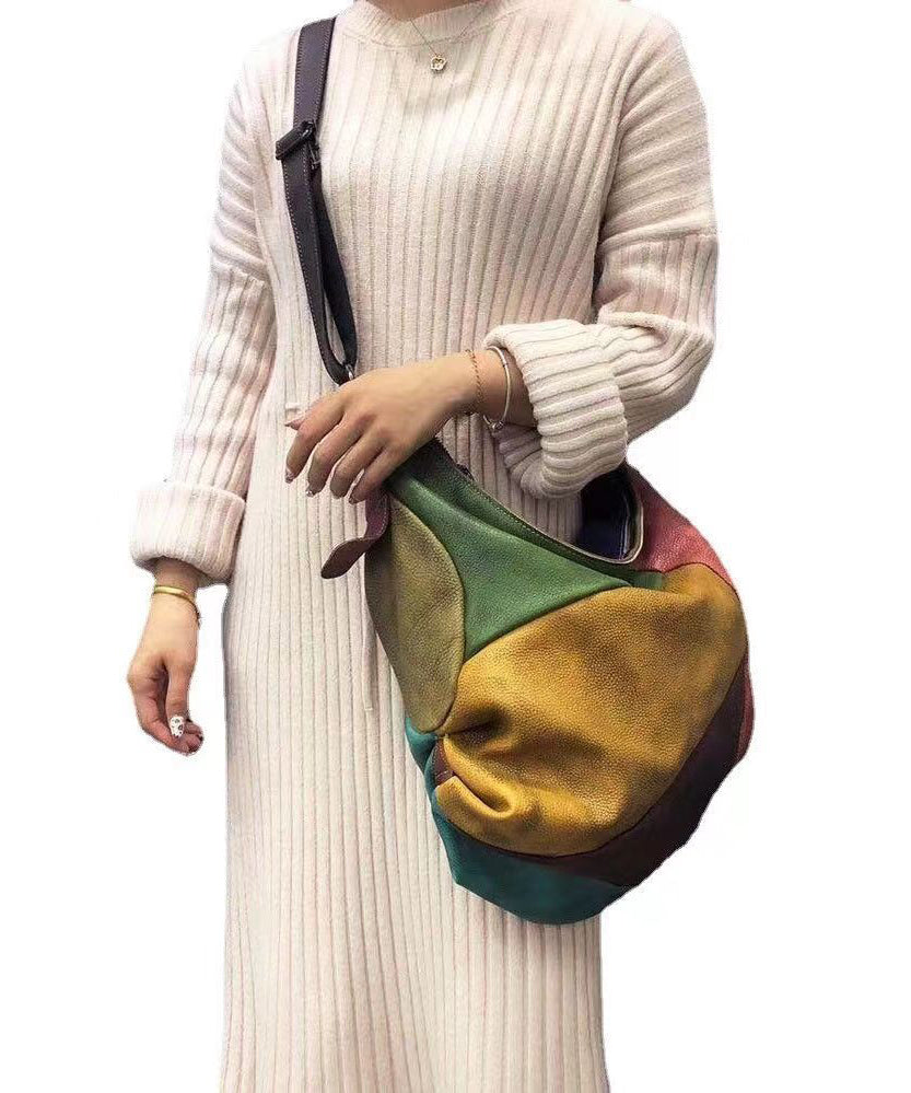 Fashionable Versatile Cowhide Single Shoulder Crossbody Bag