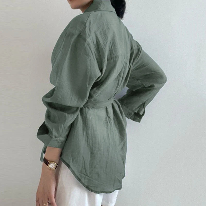 Chic Long Sleeve Solid Loose Sunscreen Blouse