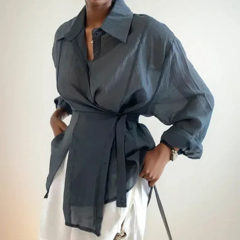 Chic Long Sleeve Solid Loose Sunscreen Blouse