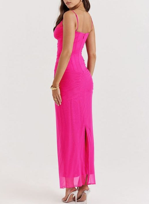 Fiona Long Fitted Corset Dress - Fashionpara