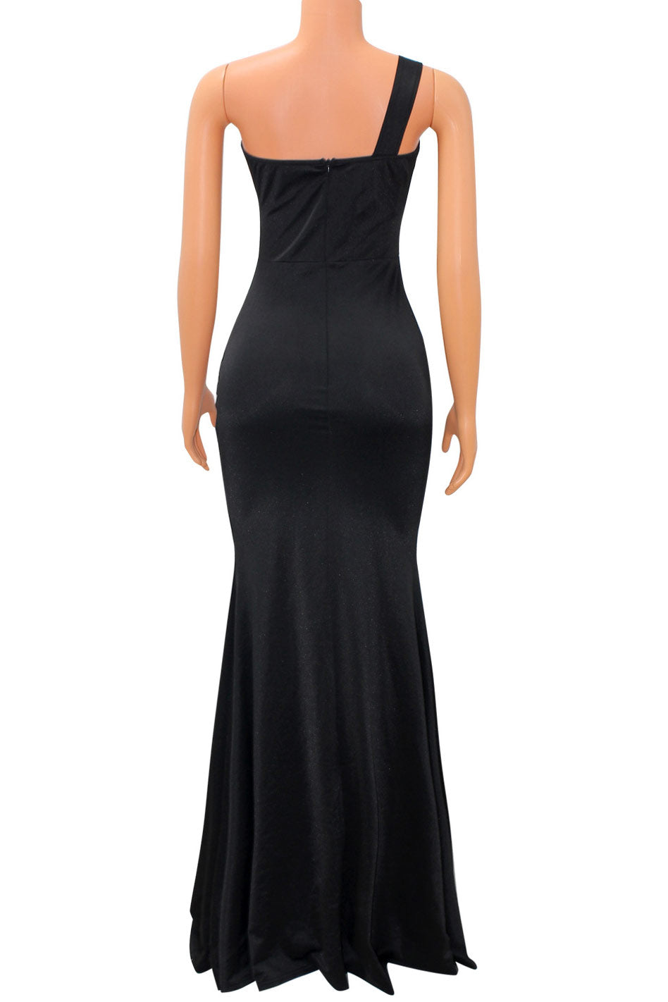 Satin One-Shoulder Ruched Bodycon Mermaid Gown