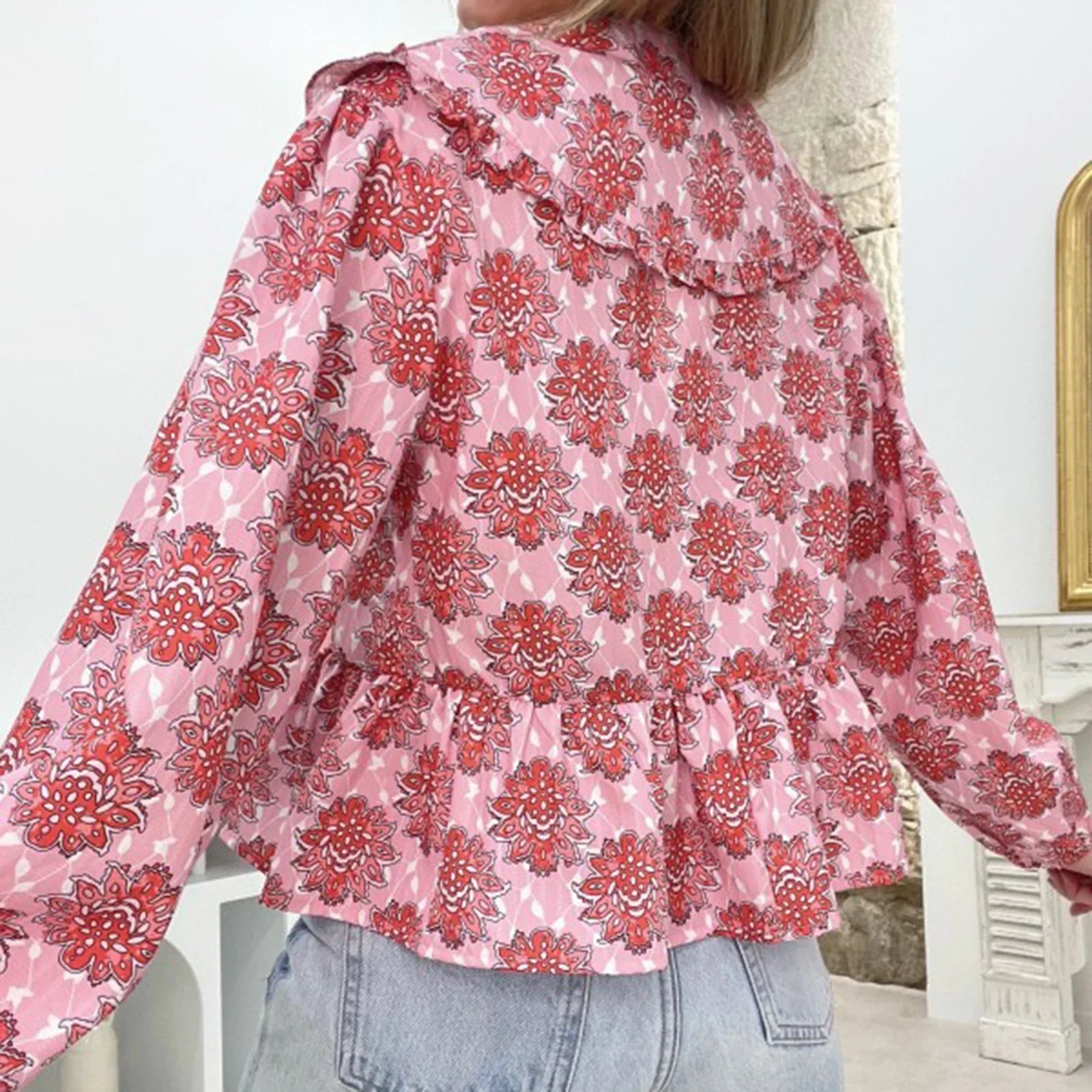 Floral Babydoll Ruffled Blouse