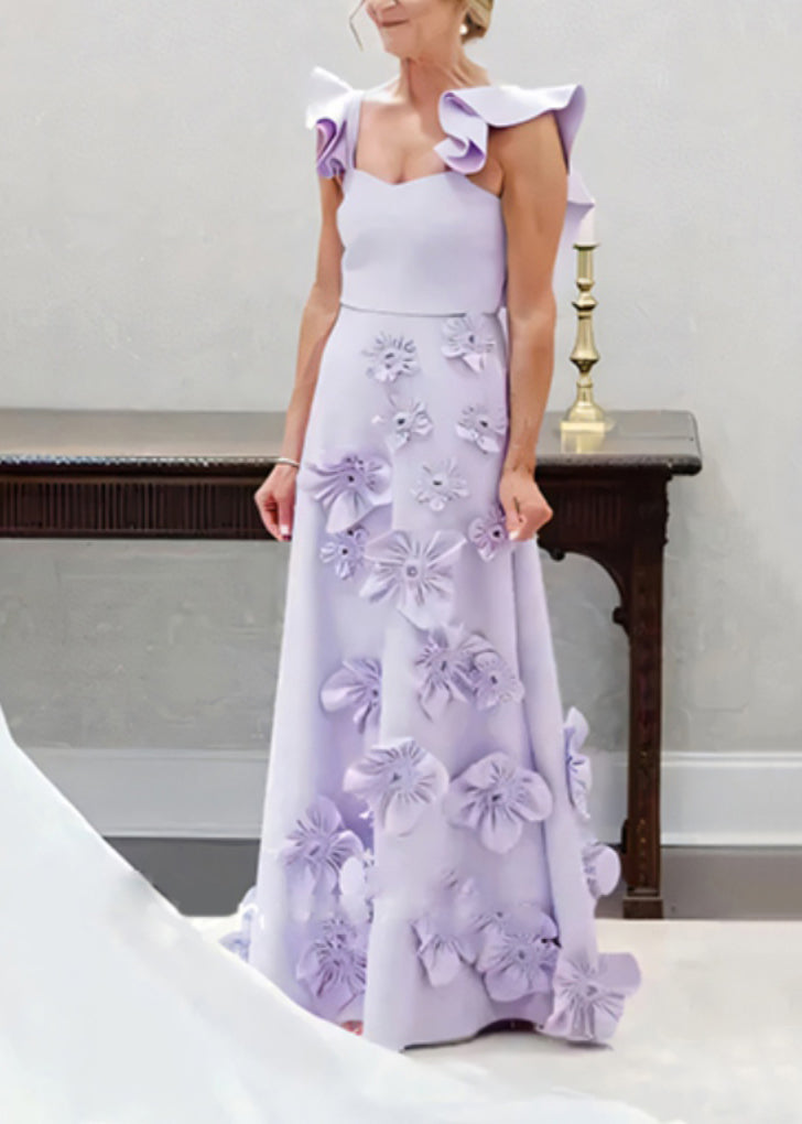 Floral Cotton Ruffle Sleeveless Midi Dress - View 3