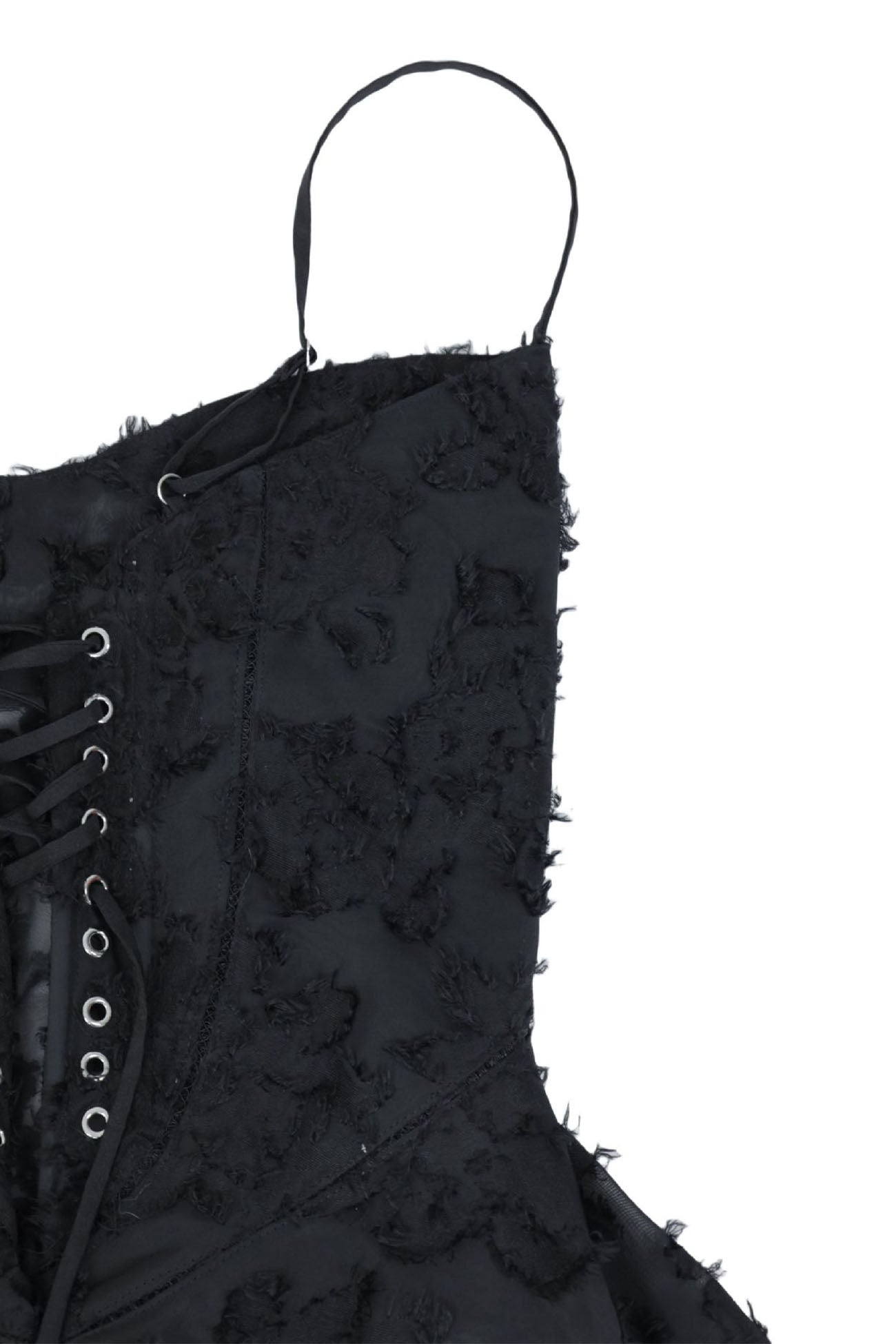 Floral Jacquard Tassel Lace Up Maxi Dress