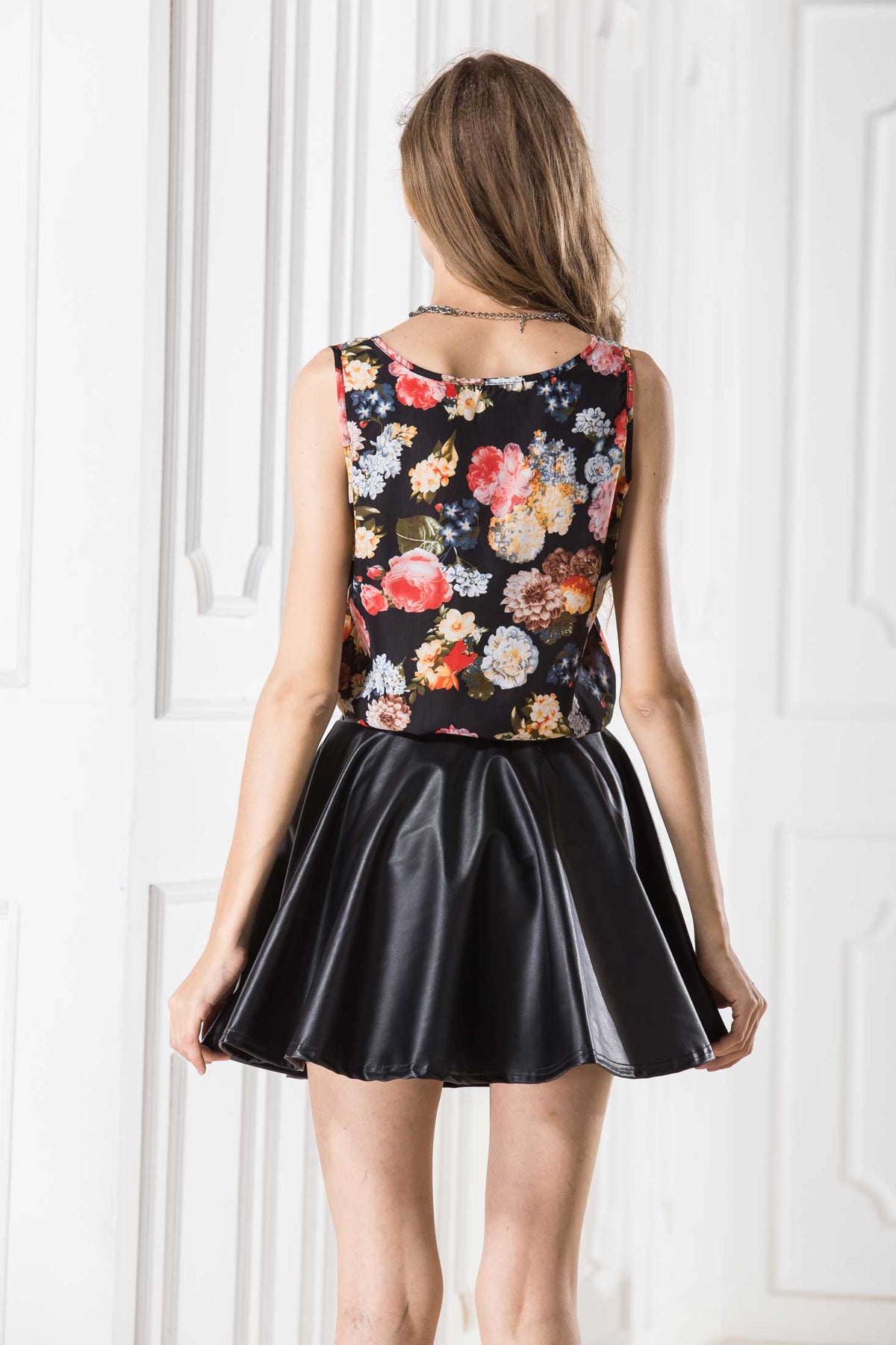 Flower Print Sleeveless Tank Top