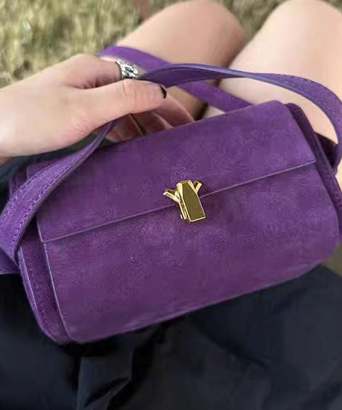 Purple Versatile Suede Bag Body French Cross