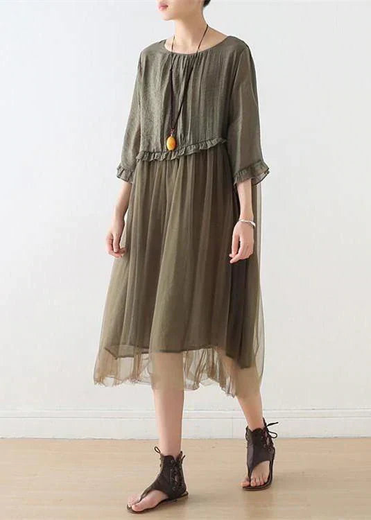 2022 Blue Tulle Maxi dresses patchwork chiffon Summer Dresses - View 8