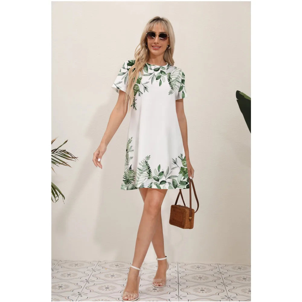 Summer Fresh Sweet Solid Lace VNeck Waist Panel Midi Dresses - View 7