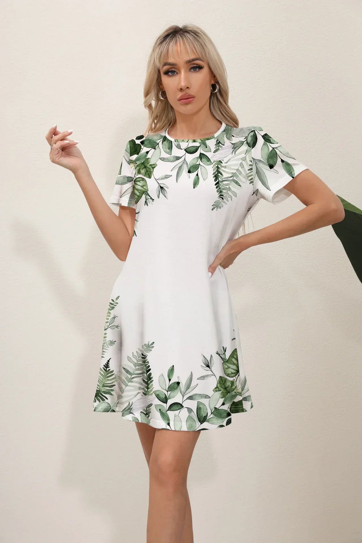 Summer Fresh Sweet Solid Lace VNeck Waist Panel Midi Dresses
