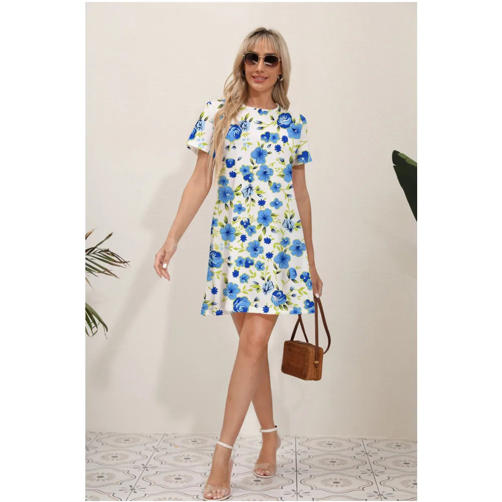 Summer Fresh Sweet Solid Lace VNeck Waist Panel Midi Dresses - View 8