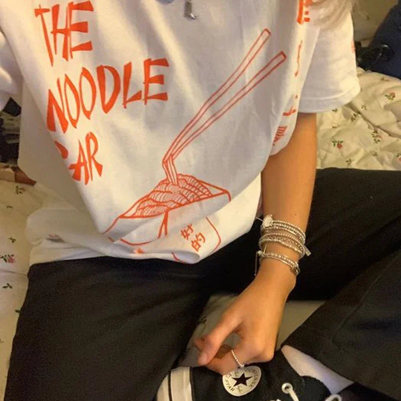 Chinese Noodle Retro Asian T-shirt - Fashionpara