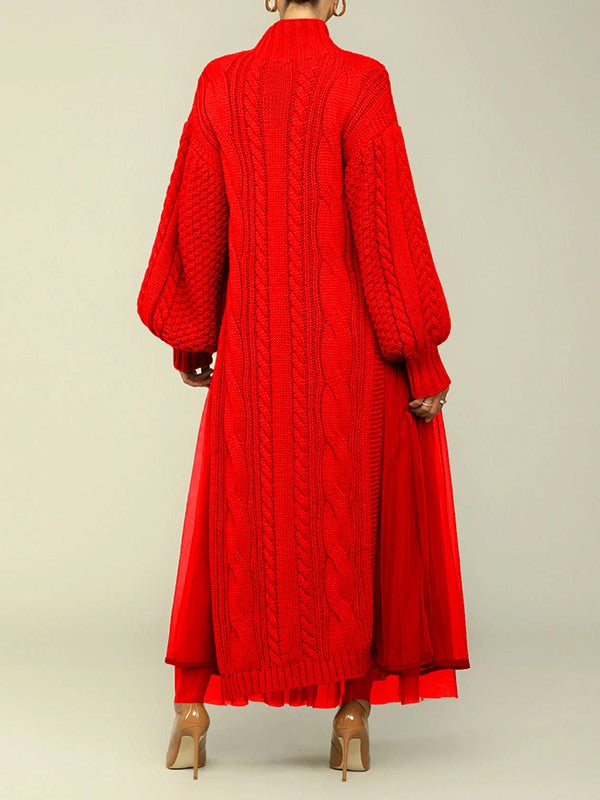 Knit Dress with Mesh Skirt  Fashionpara