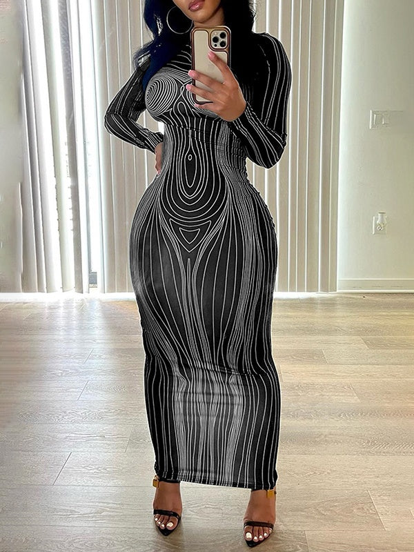 Printed Bodycon Dress  Fashionpara