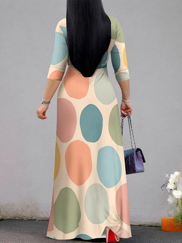 Dot Tied Maxi Dress  Fashionpara