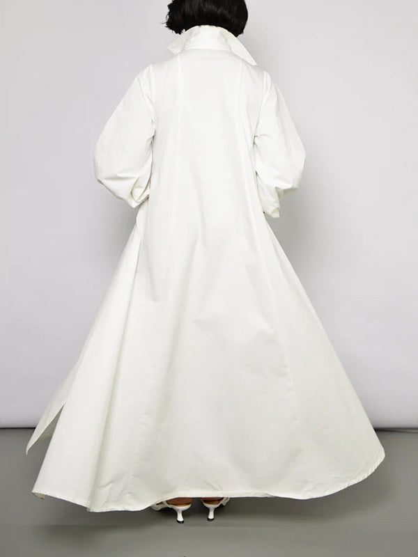 Solid Side-Slit Shirt Dress  Fashionpara