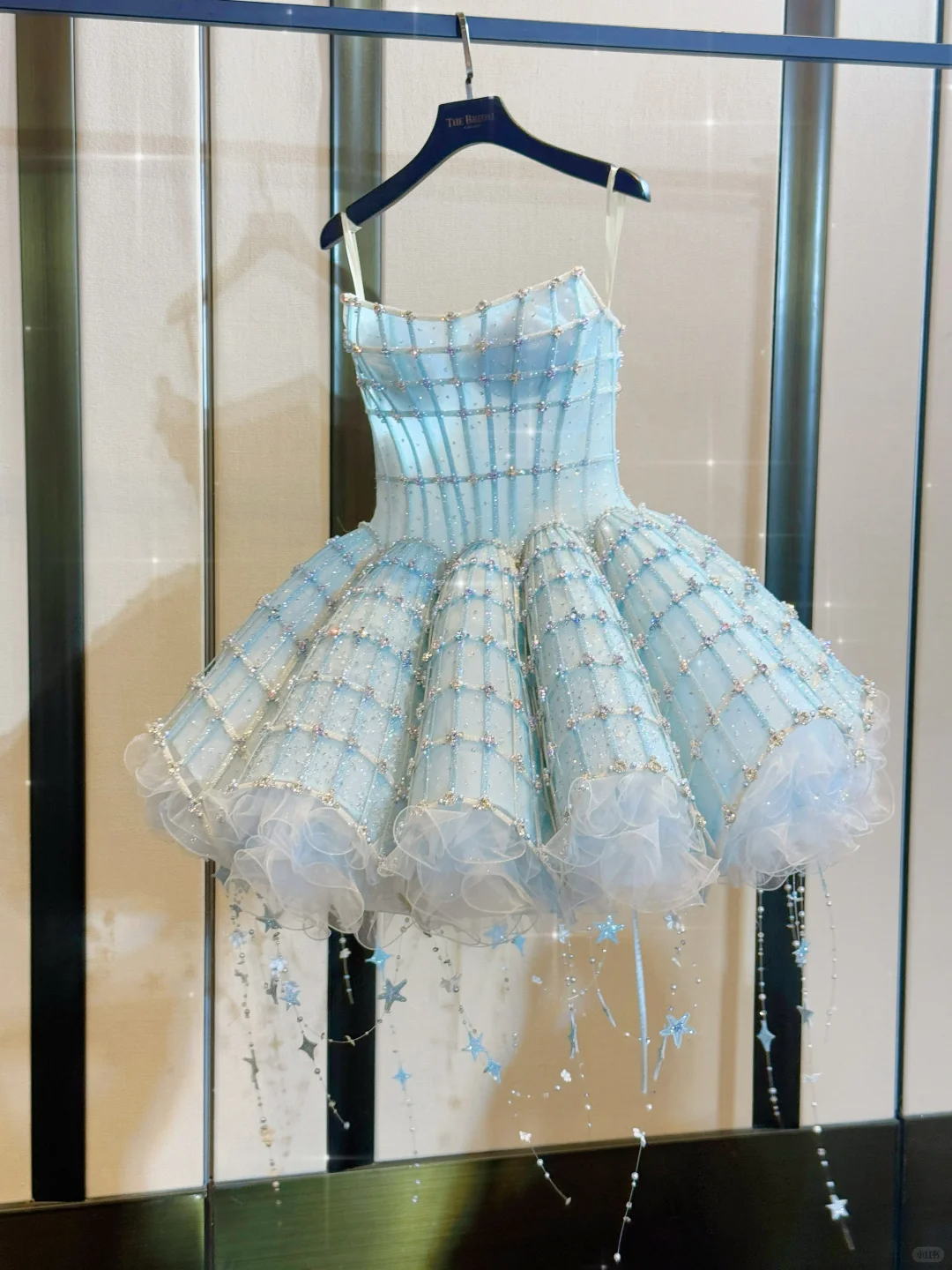 Fantasy Blue Tulle Beaded Short Birthday Dress A Line  Homecoming Dress S357