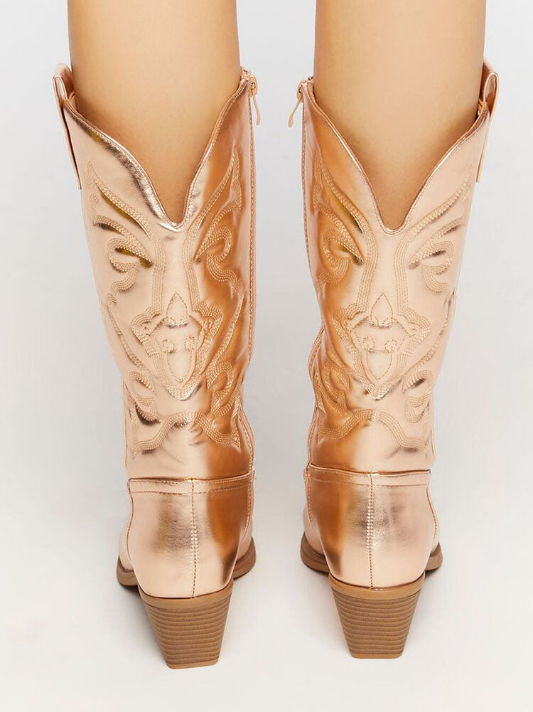 PU Leather Cowboy Boots