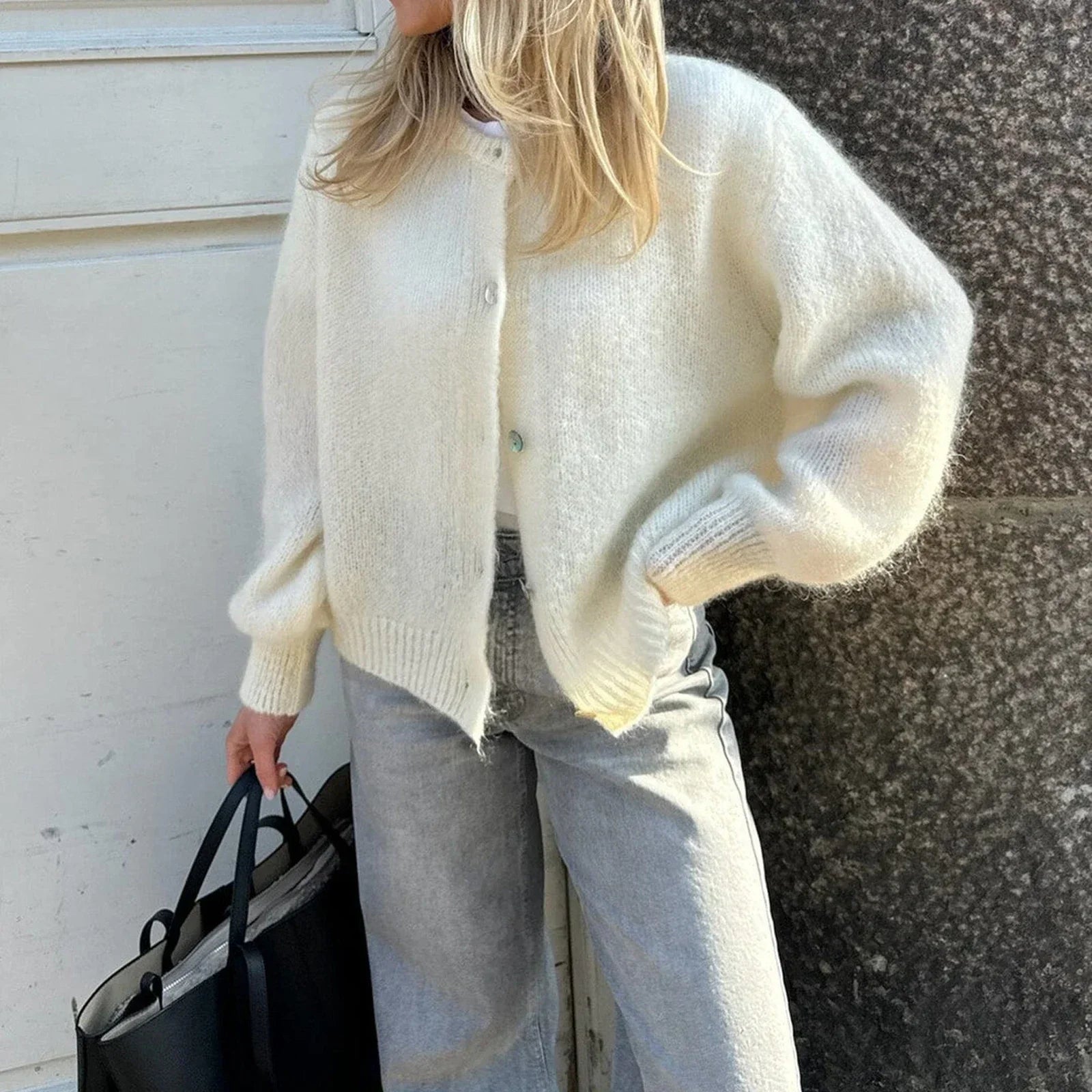 Button Up Lightweight Solid Cardigan