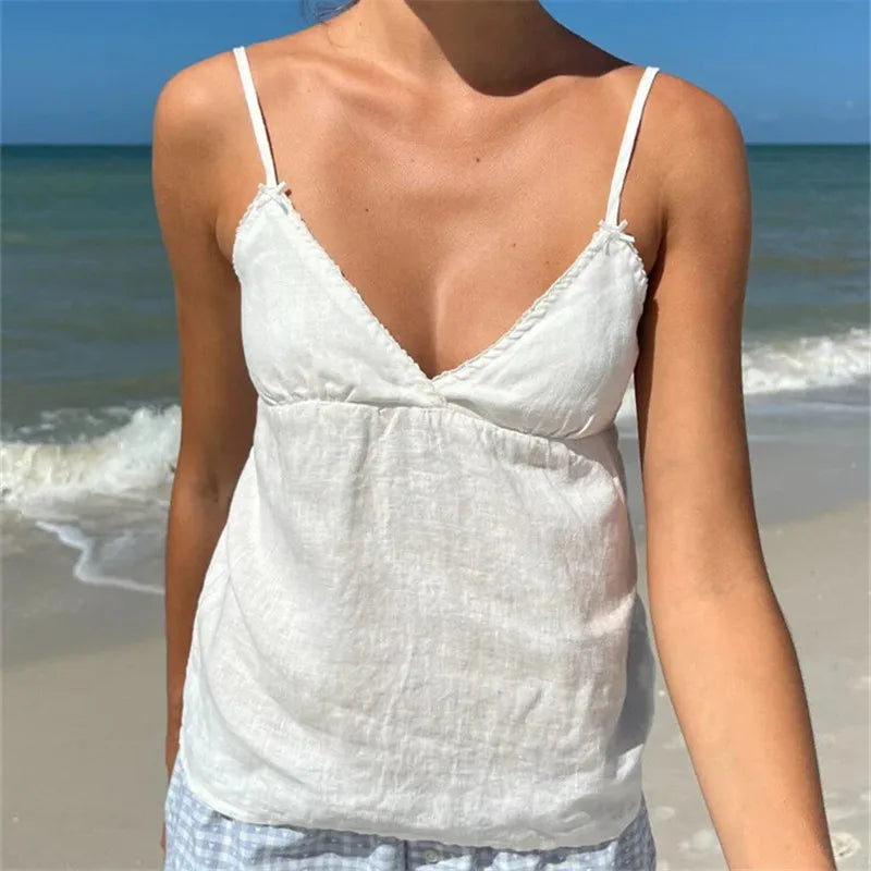 Peplum Spaghetti Strap Crop Top