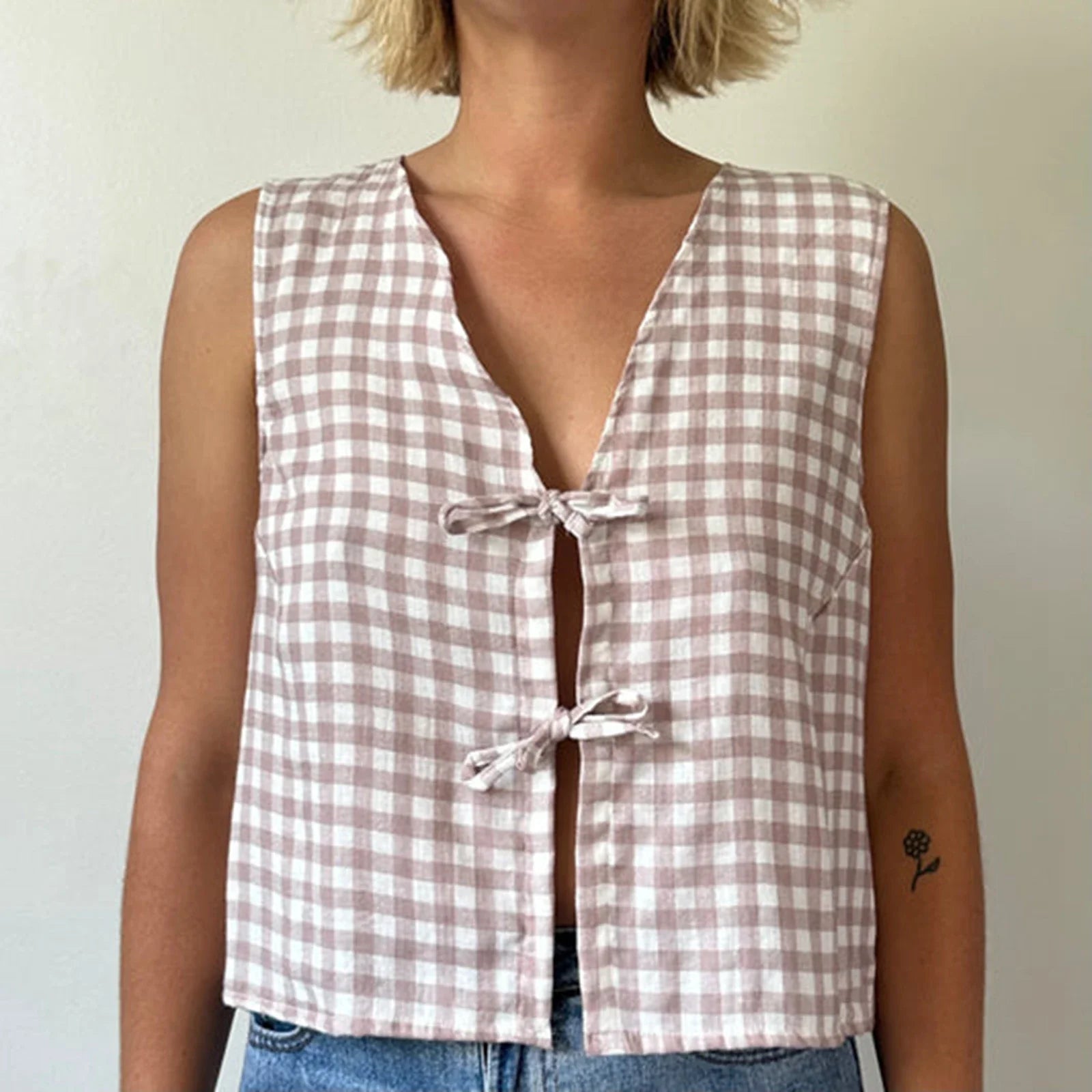 Tie-Front Lace Camis Crop Top