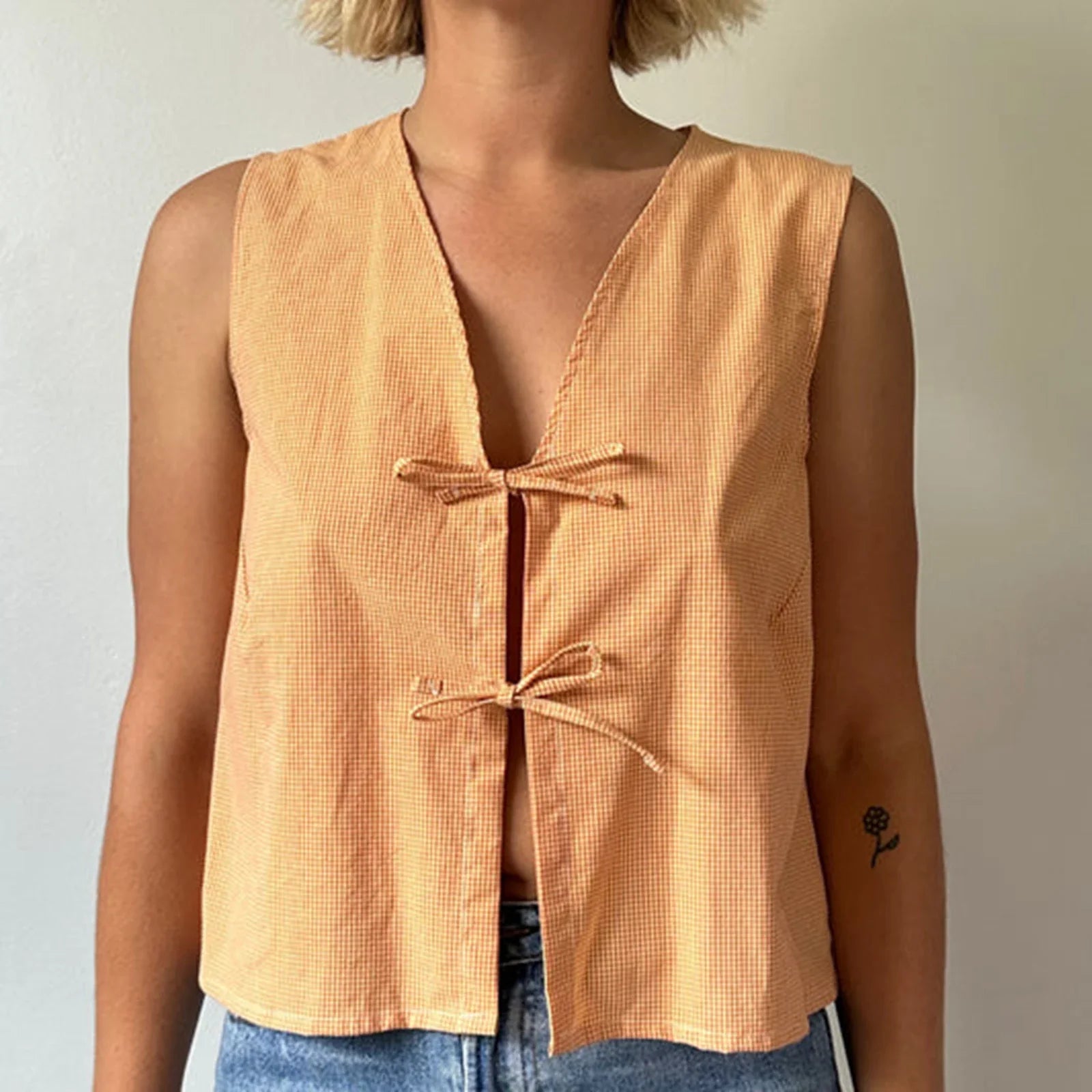 Tie-Front Lace Camis Crop Top