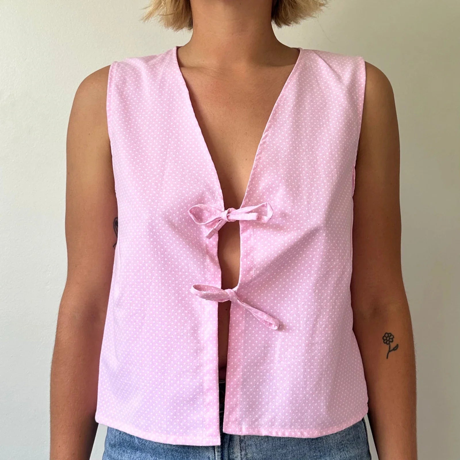 Tie-Front Lace Camis Crop Top