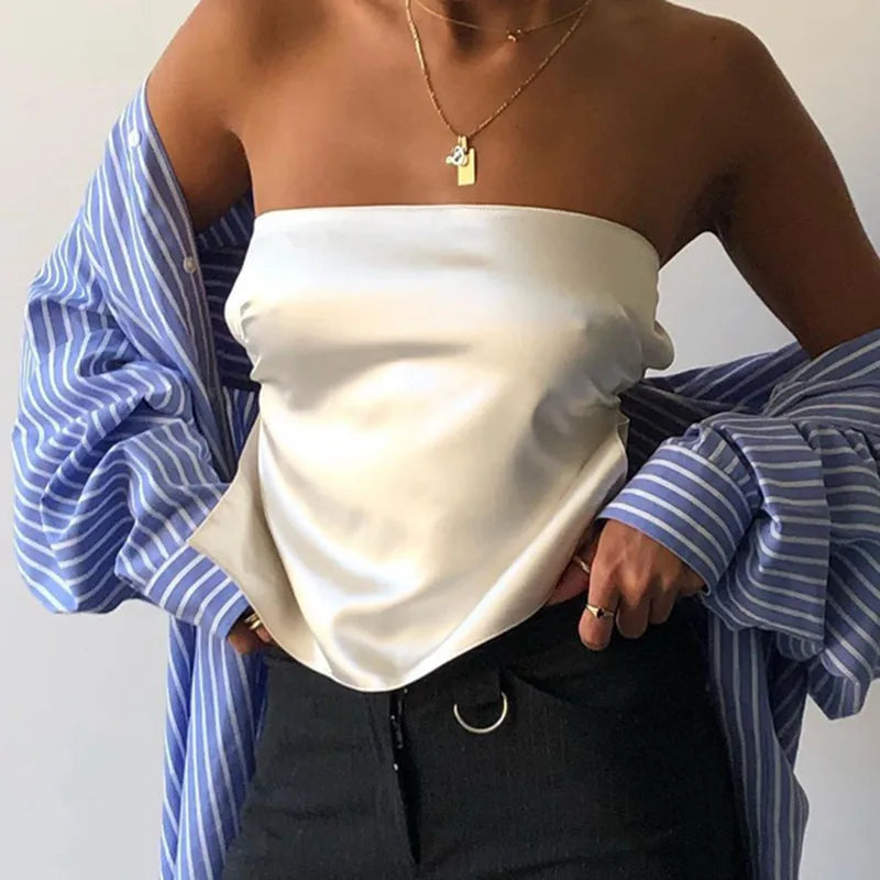 Strapless Bandage Bustier Crop Top