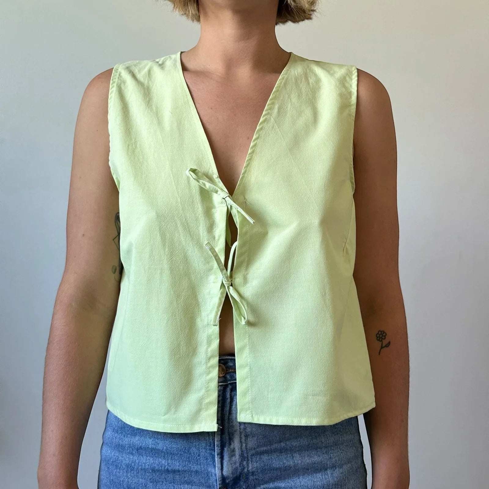 Gingham Tie Front Crop Top