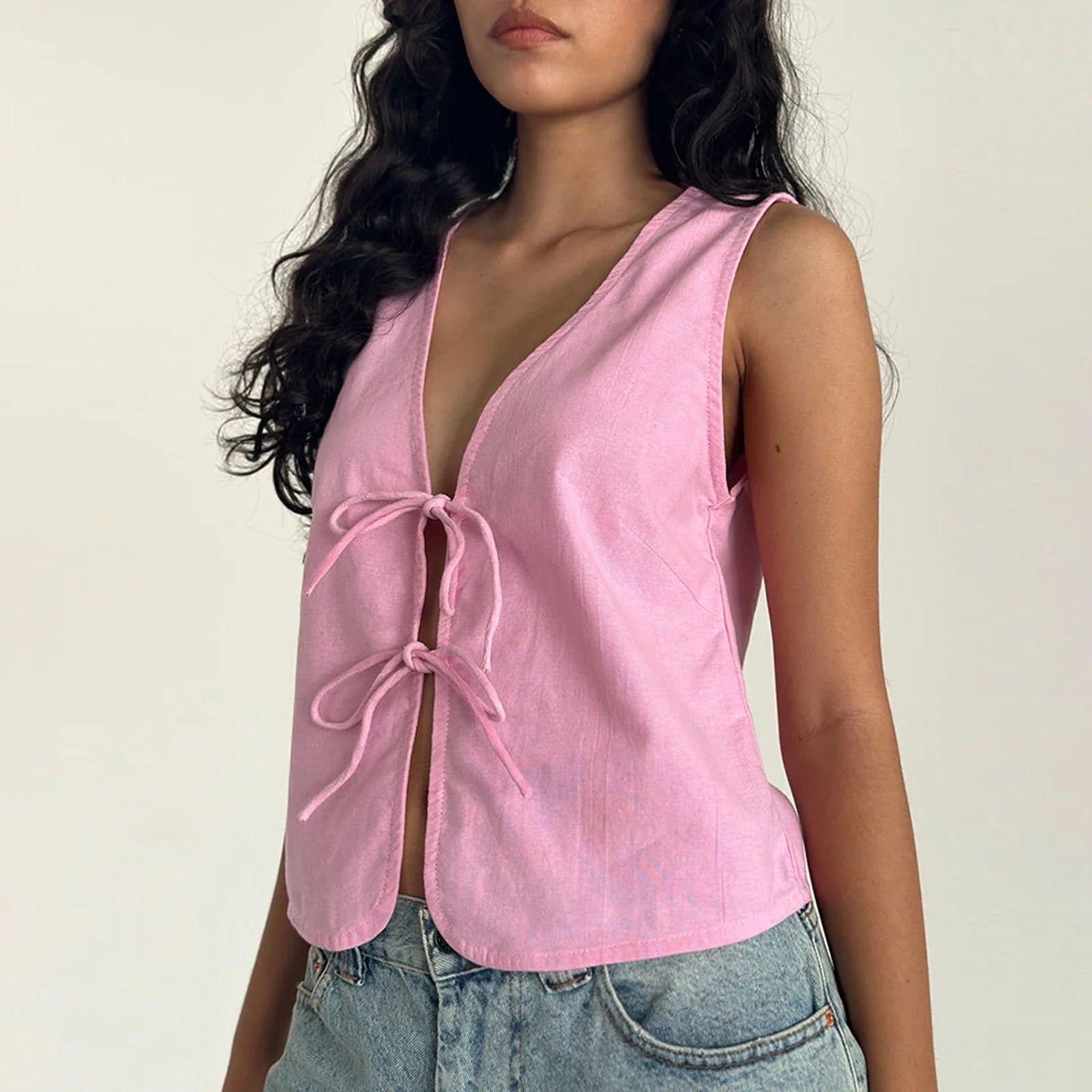 Double Tie Closure Crop Top