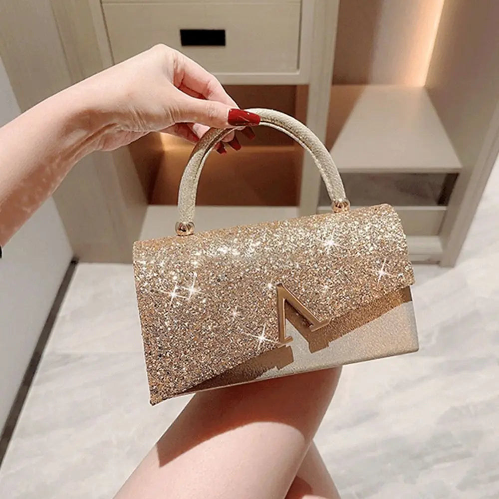 Gold Sequin Fashion Banquet Clutch Bag