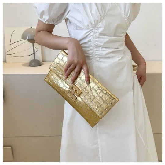 Golden Evening Wedding Clutch Wristlet
