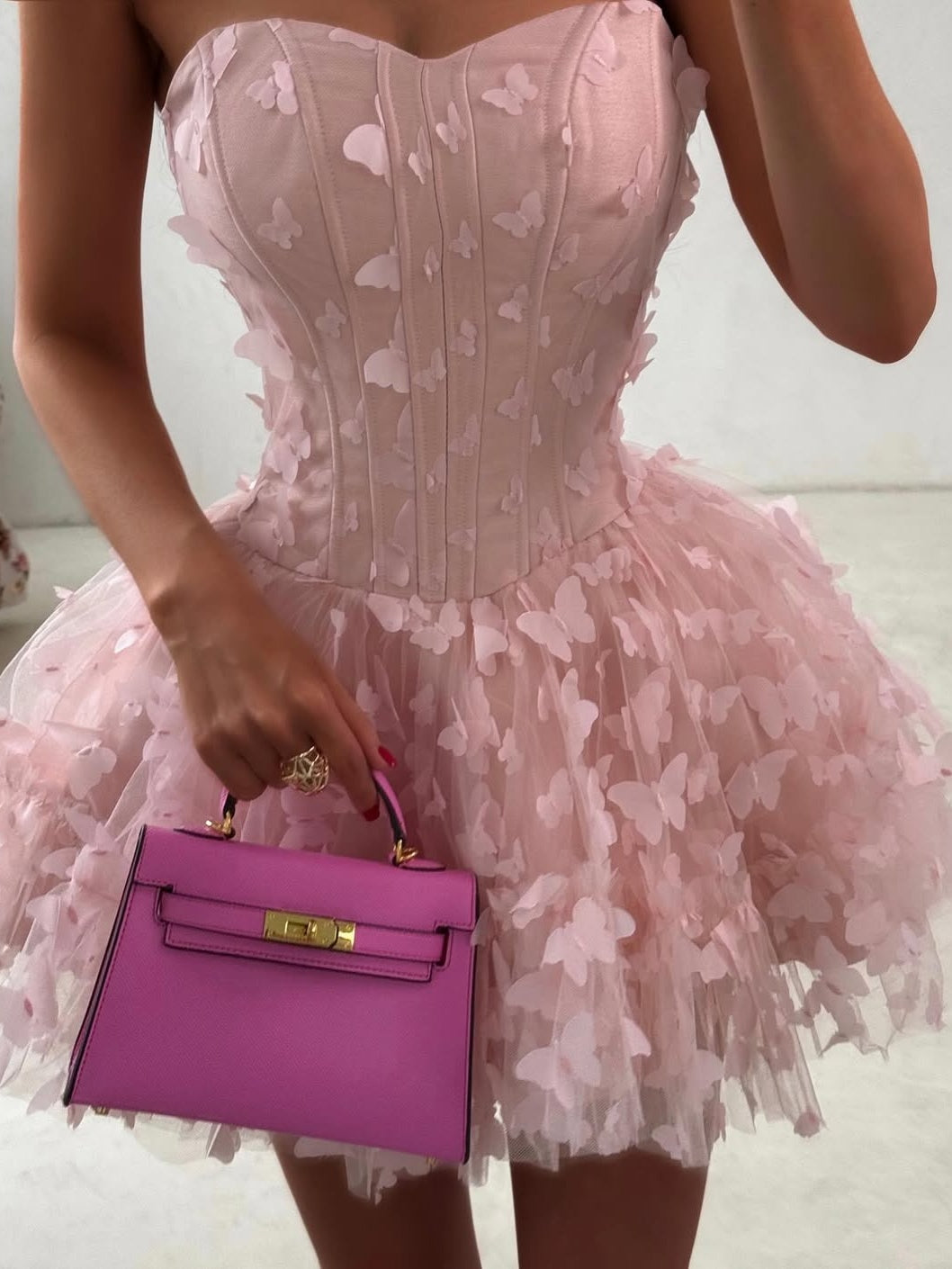 Gorgeous A Line Sweetheart Pink Short Homecoming Dress with Appliques