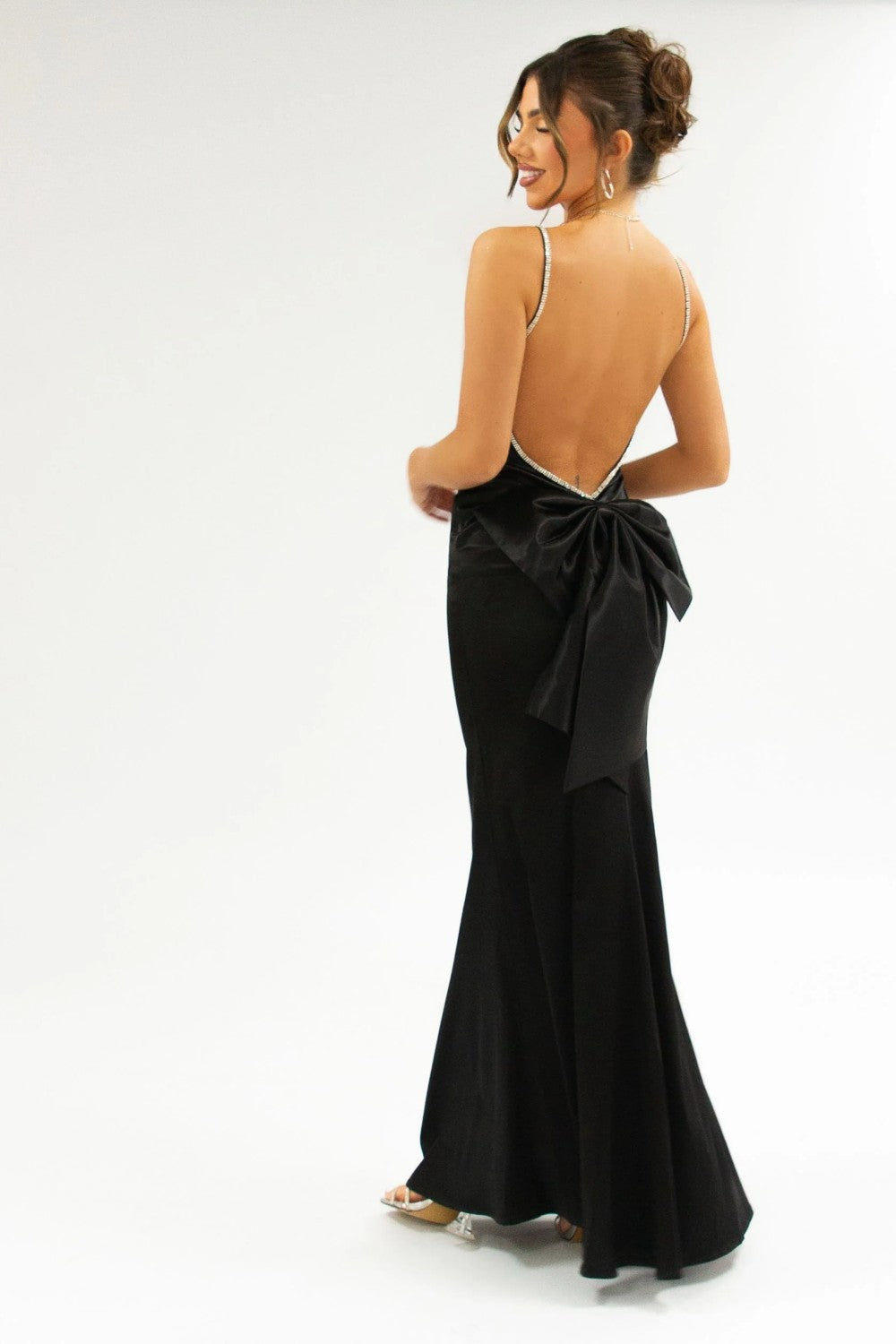 Gorgeous Mermaid Spaghetti Straps Pink Long Prom Dress with Bowknot - Fashionpara