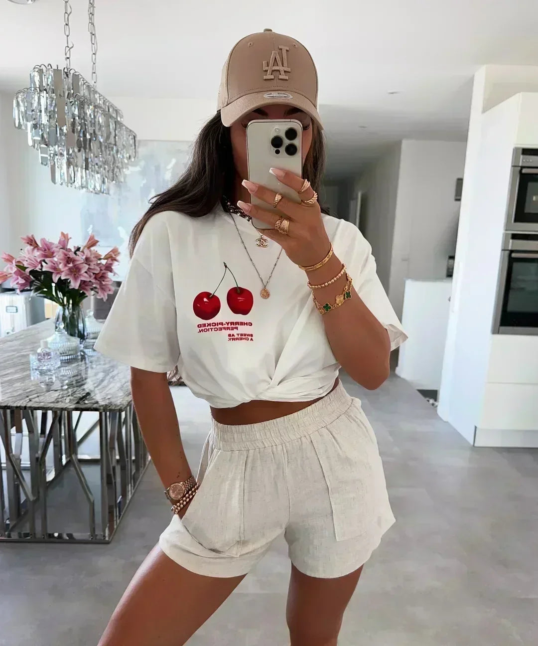 Gothic Harajuku Fluorescent Green Cherry T-shirt