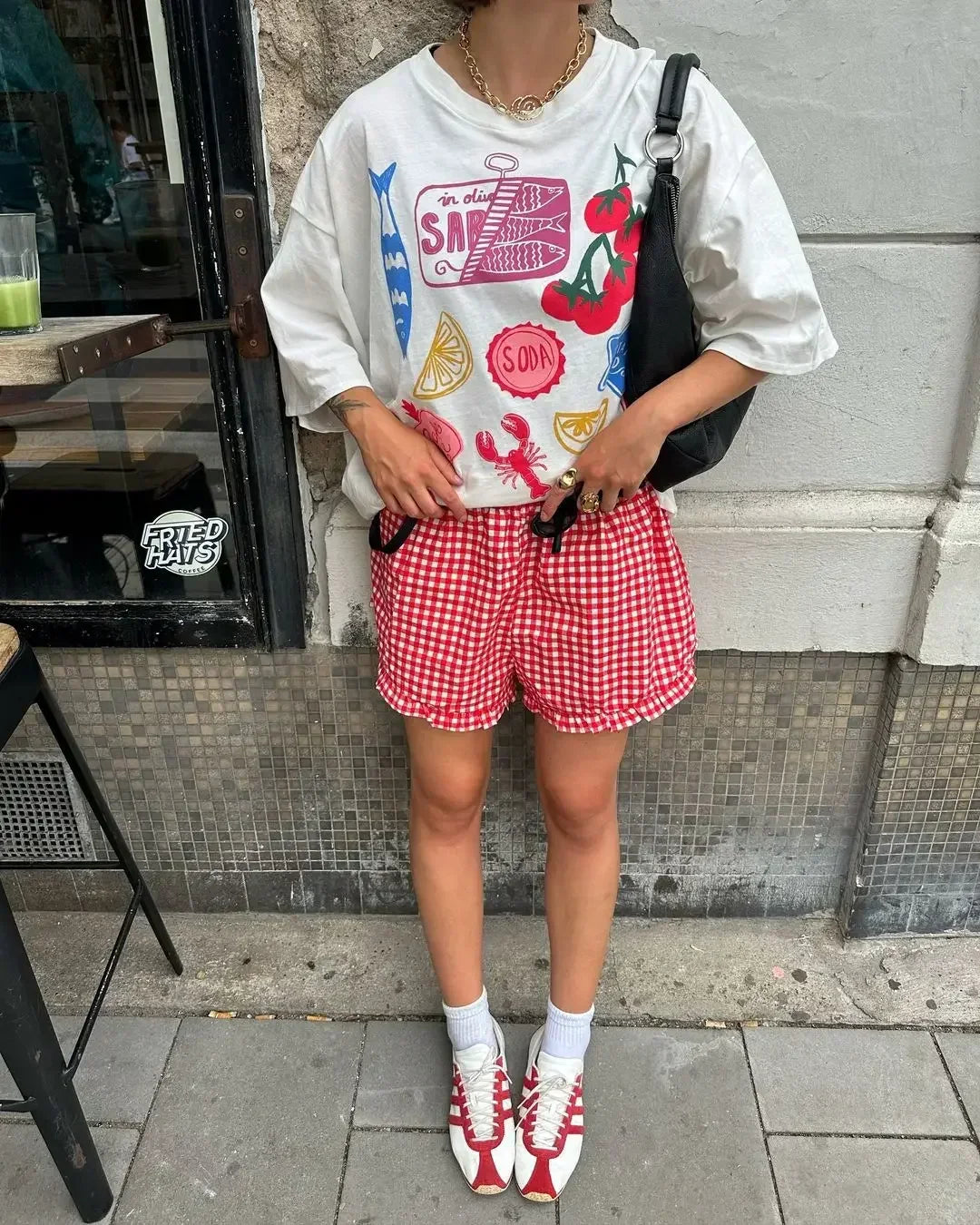 Gothic Harajuku Fluorescent Green Cherry T-shirt