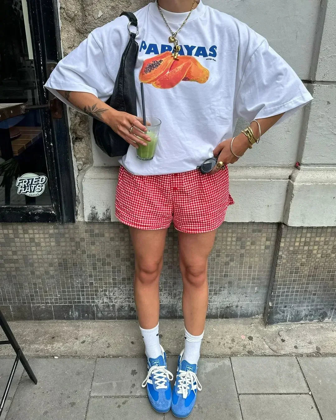 Gothic Harajuku Fluorescent Green Cherry T-shirt