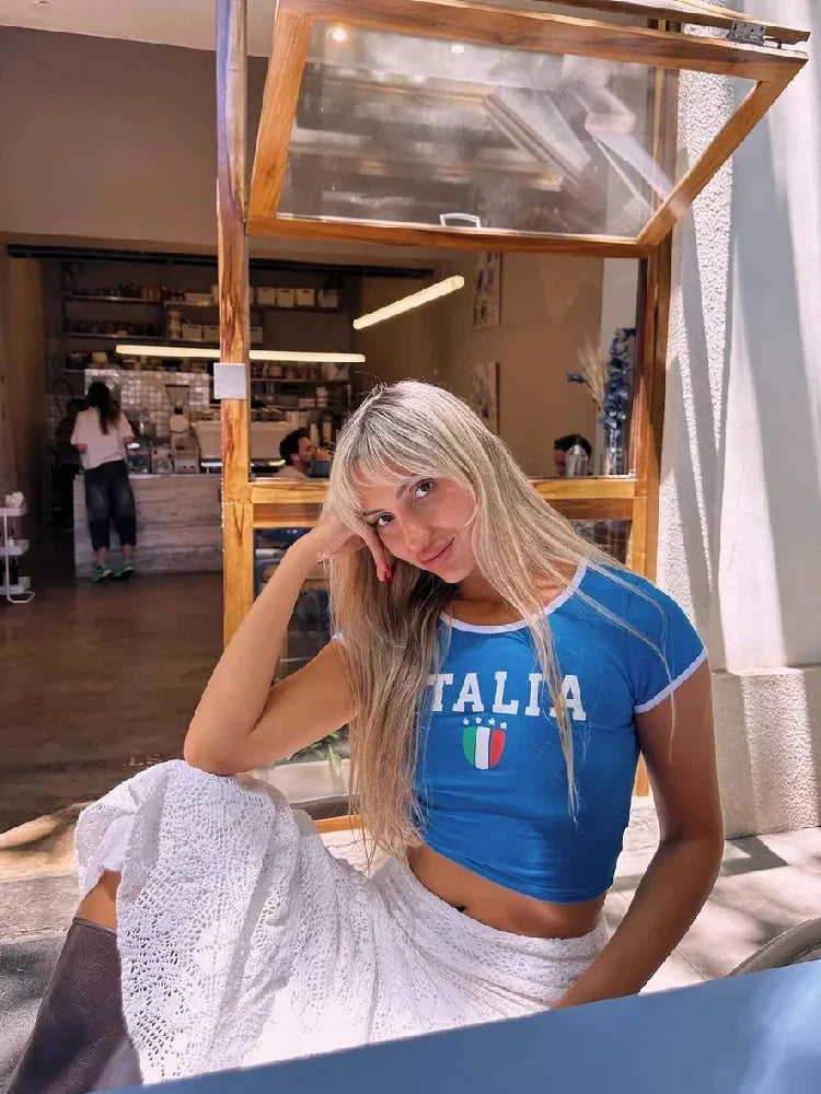 Letter Print Gothic Baby Tee T-shirt