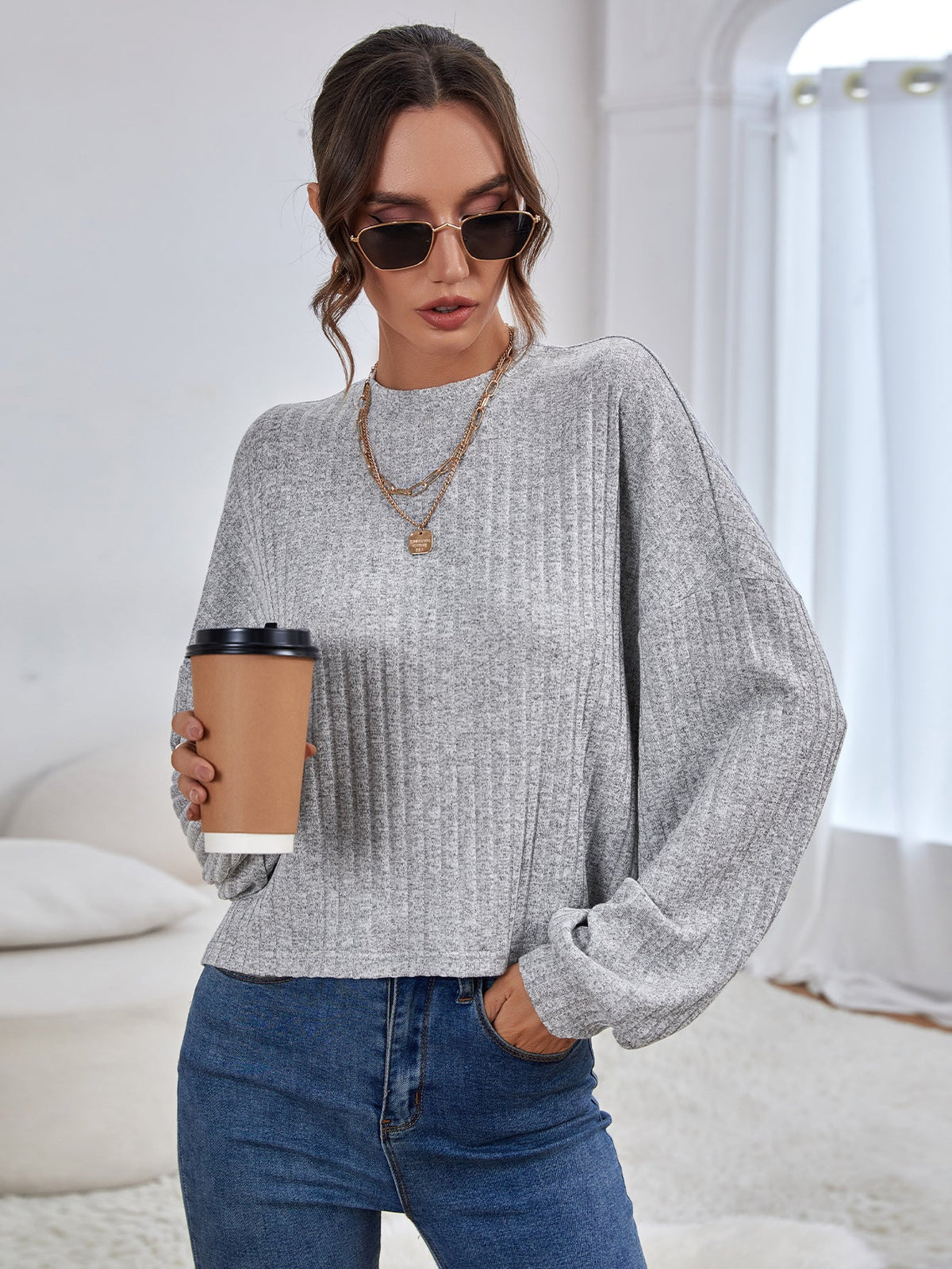 KittenAlarm - Gray Drop Shoulder Tee