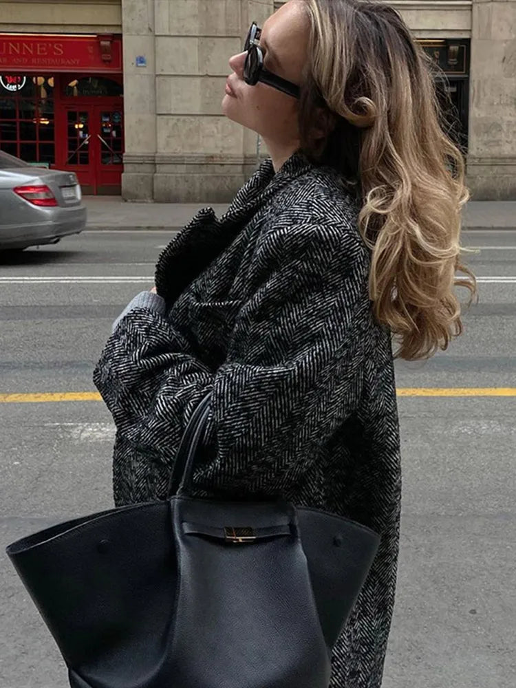 Faux Fur Lace-Up Patchwork Overcoat