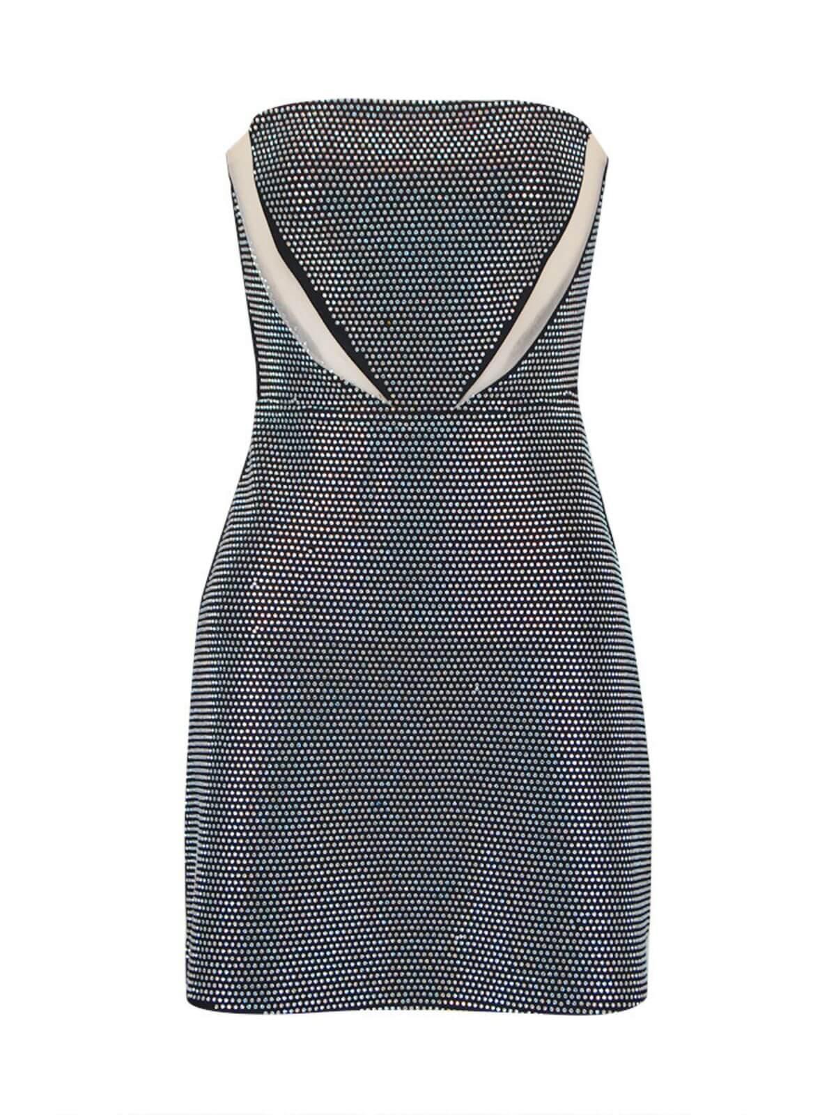 Griselda Strapless Rhinestone Bandage Dress