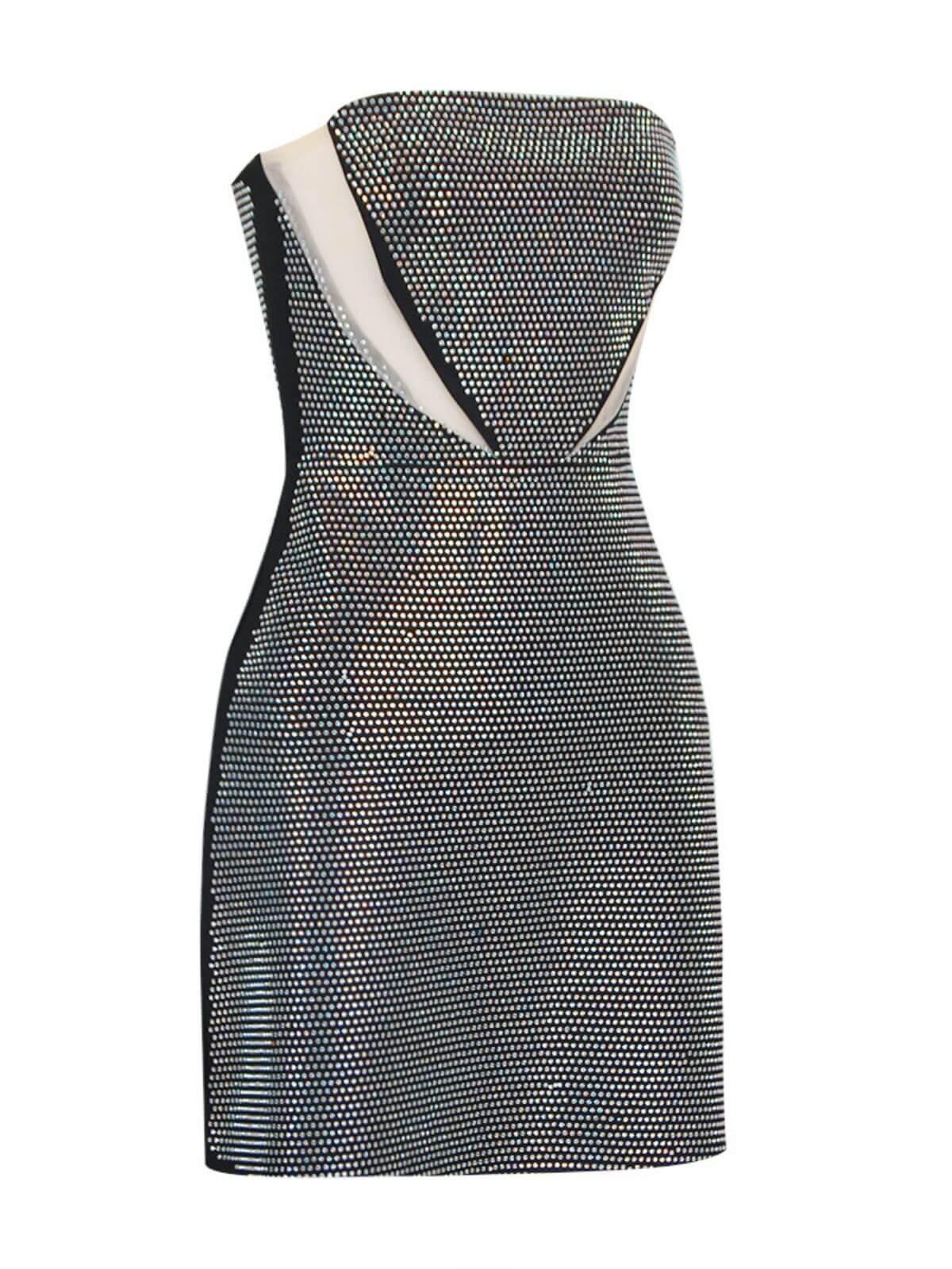 Griselda Strapless Rhinestone Bandage Dress