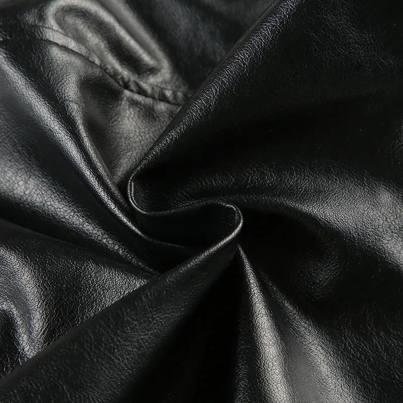 Grunge Spiked Faux Leather Mini Skirt