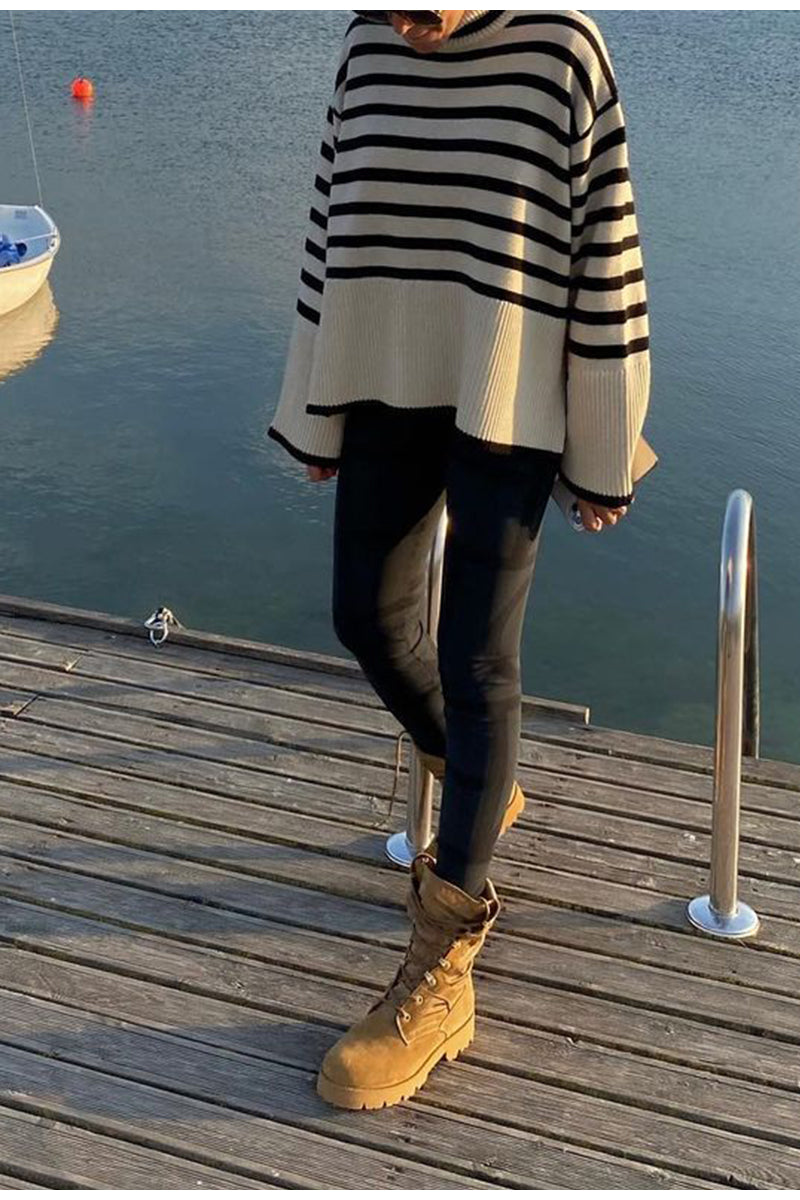 ShoptheCIC High Street Stripes Turtleneck Sweater